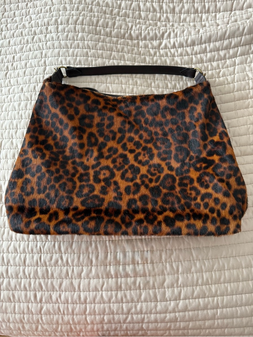 Leopard Print Shoulder Bag in Brown